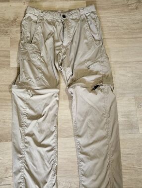 Magellan Men's Convertible Cargo Pants - Beige Water-repellent Fish Gear Size S